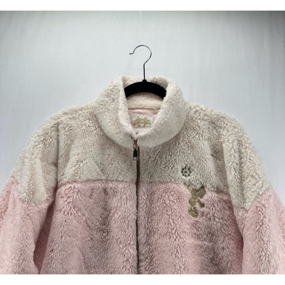 Disney Parks Minnie Mouse Sherpa Jacket Womens Size XL Full Zip Mock Neck Pink - Picture 4 of 12